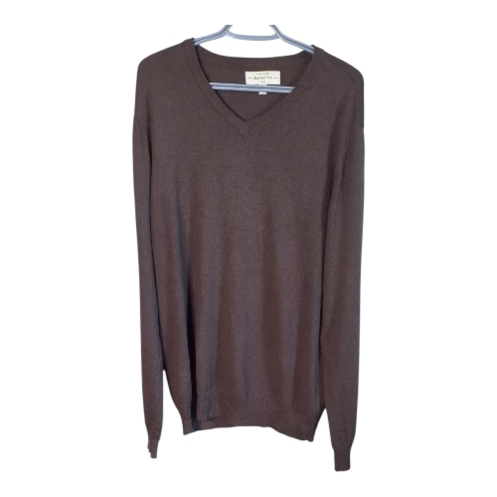 Hawker Rye Sweater Men’s L Brown Cotton Cashmere‎ V-Neck Pullover